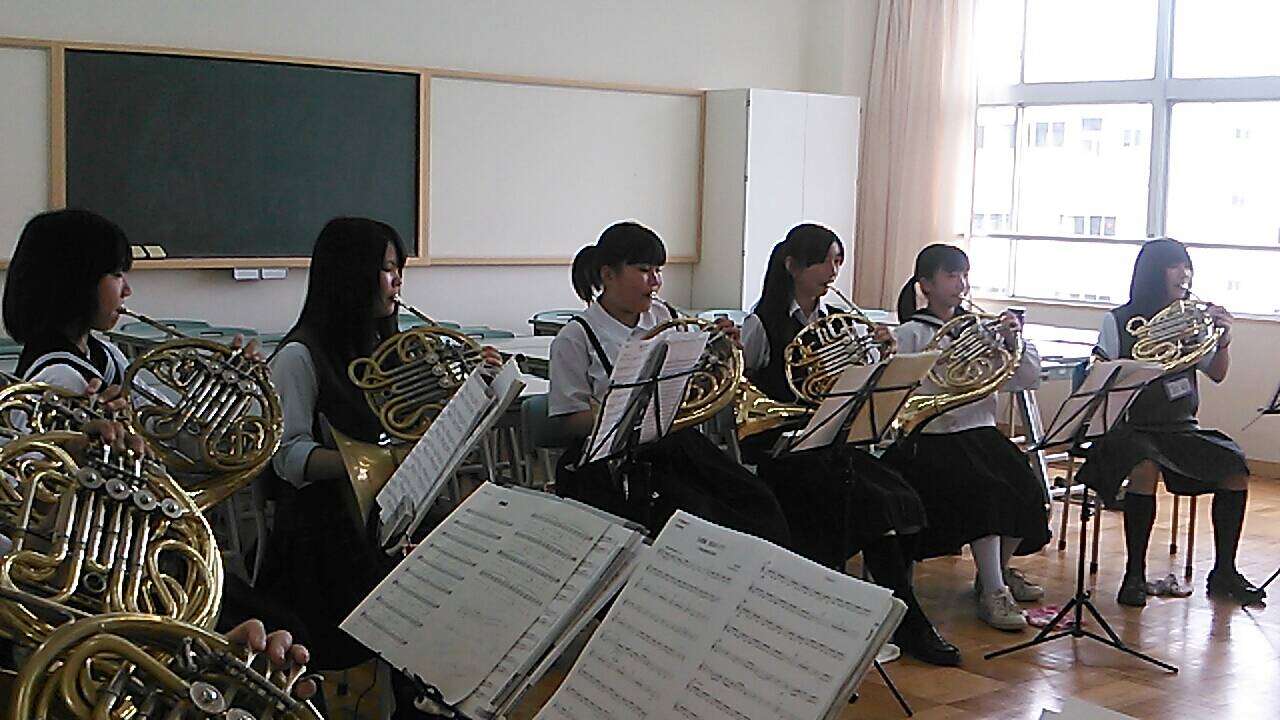 吹奏楽部 水戸四中 勝田二中 千波中と合同練習 大成女子高等学校